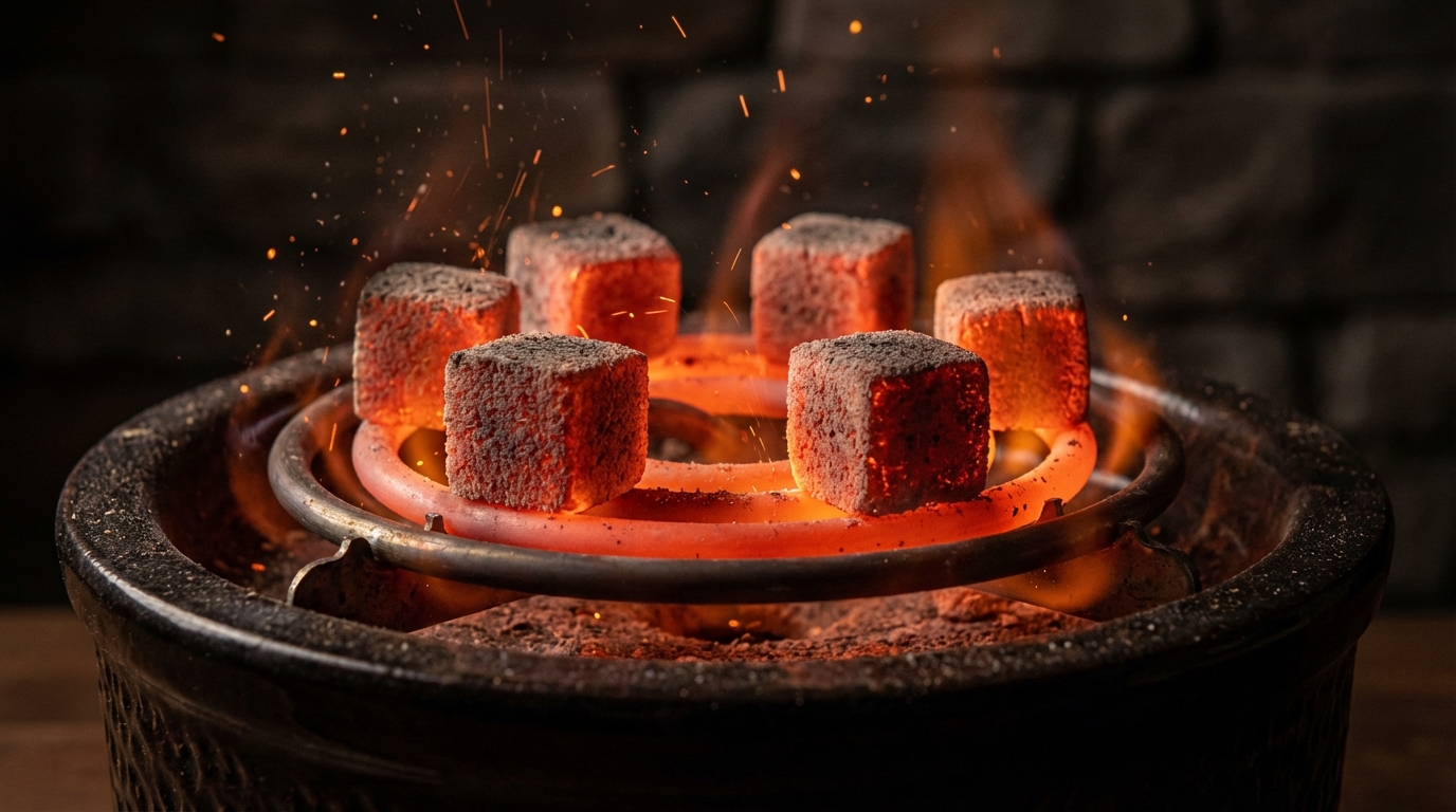 Meyveli ve buzlu nargile sunumu