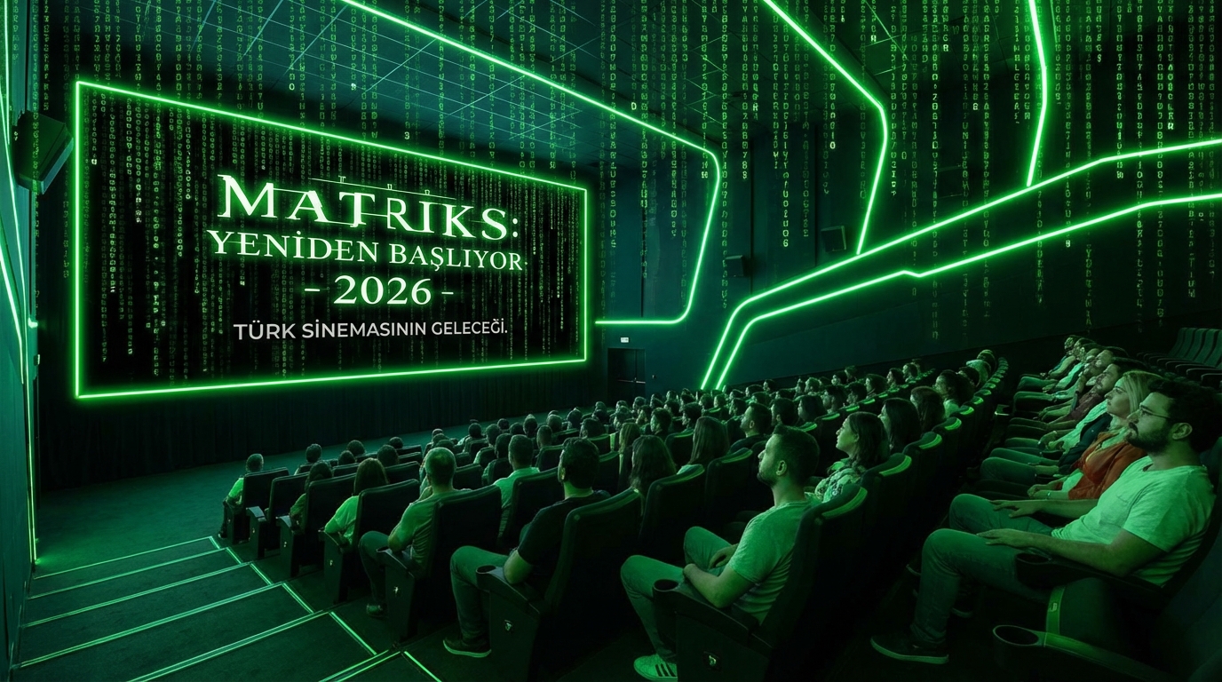 Matrix, film serisinin ikonik yeşil kodları ve dijital dünya teması